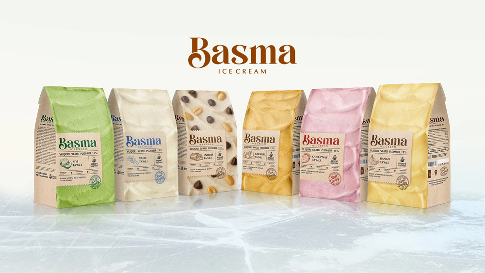 Minim разработали дизайн упаковки мороженого семейного формата Basma