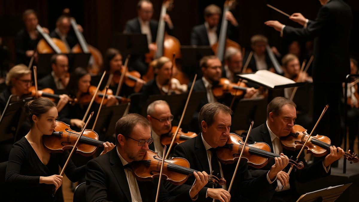 Скрипки в оркестре