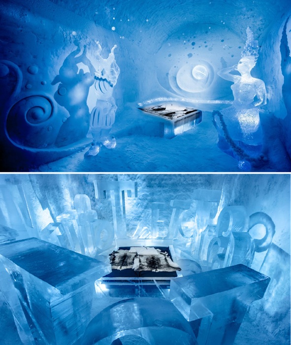 Волшебные сюжеты гарантируют незабываемый отдых каждую зиму (Icehotel, Швеция).
