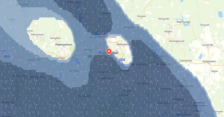 Карта дождя екатеринбург в реальном времени
