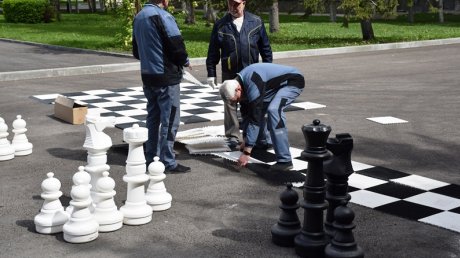 Шахматные фигуры вернулись на место у здания администрации