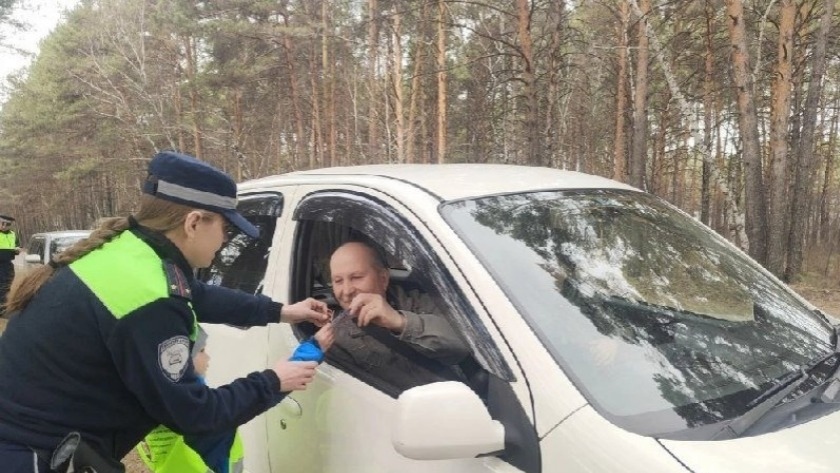 Георгиевские ленты и ПДД: в Зейском округе автоинспекторы и дошколята поздравили водителей с 9 Мая - gtrkamur.ru