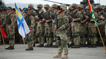 Грузинские и украинские военные на совместных учениях НАТО в Грузии