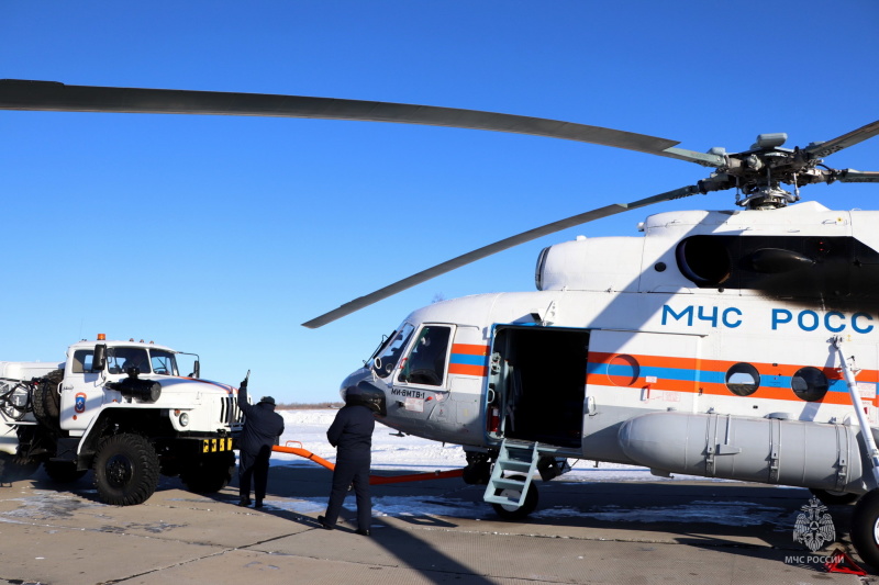 Очередной вертолёт Ми-8 нового поколения прибыл в Хабаровский авиационно-спасательный центр МЧС России