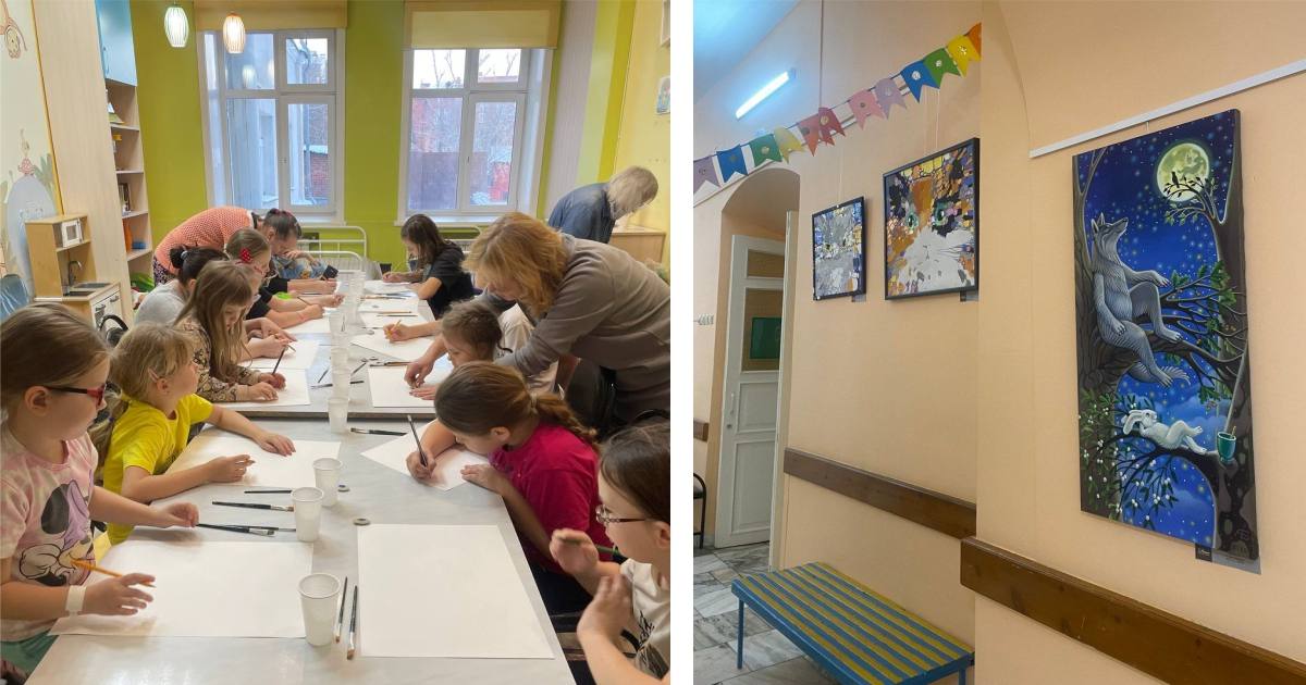 Стены детской больницы в Иркутске украсили картины пациентов и профессиональных художников