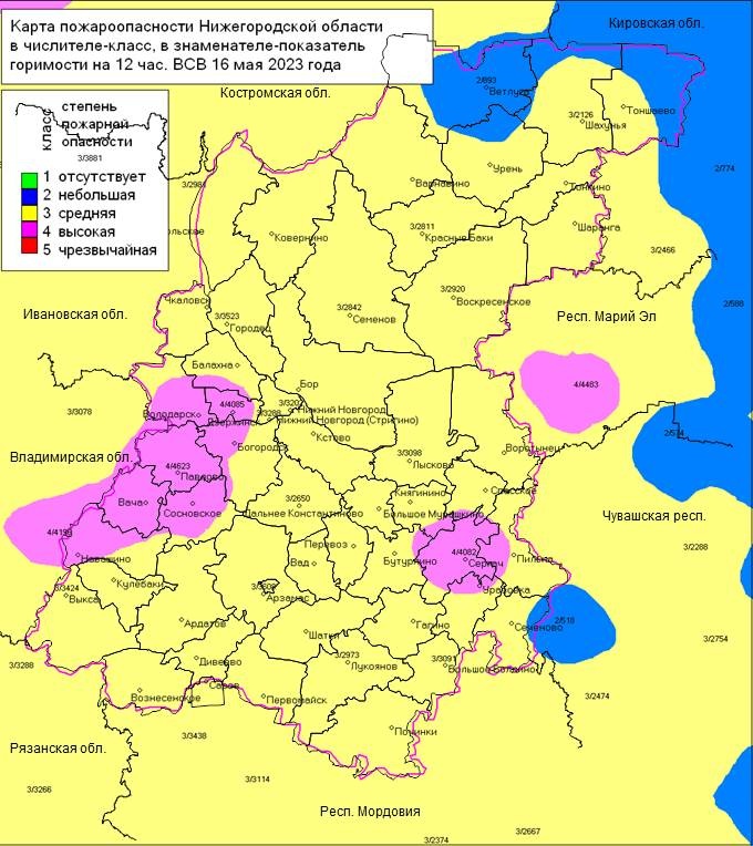 Карта пожароопасности в нижегородской области