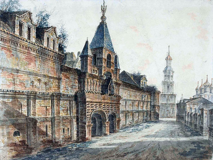 Кадашевский монетный двор на акварели Ф.Я. Алексеева, написанной перед сносом здания в начале 1800-х