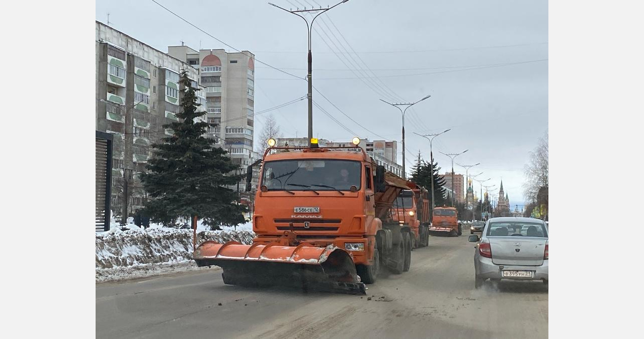 В Йошкар-Оле улицы Первомайскую, Красноармейскую и Герцена расчистили от снега
