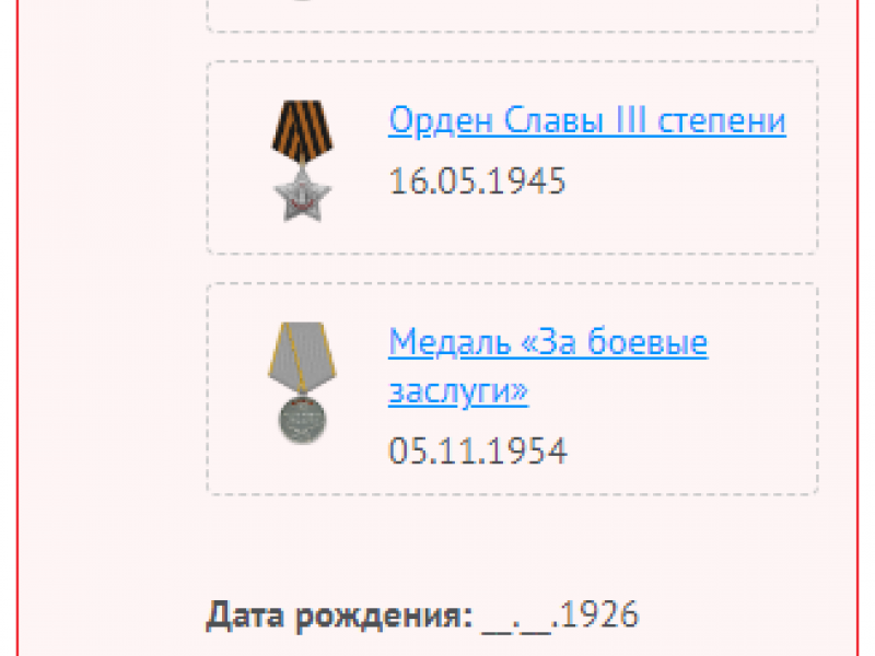 4 - Награды бойца Мухамадеева