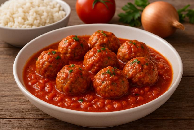 Домашние тефтели с рисом в томатном соусе