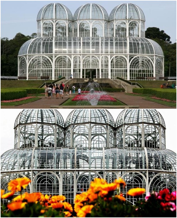 Оранжерея в Ботаническом саду, вдохновленная Хрустальным дворцом в Лондоне, – одна из самых популярных туристических достопримечательностей Куритибы (Бразилия).