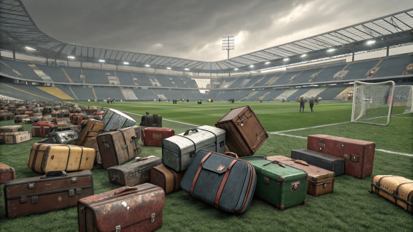 Фанаты «Жальгириса» закидали поле чемоданами, требуя отставки тренера