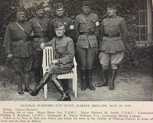 Генерал Харборд и его штаб бригады морской пехоты. 1918