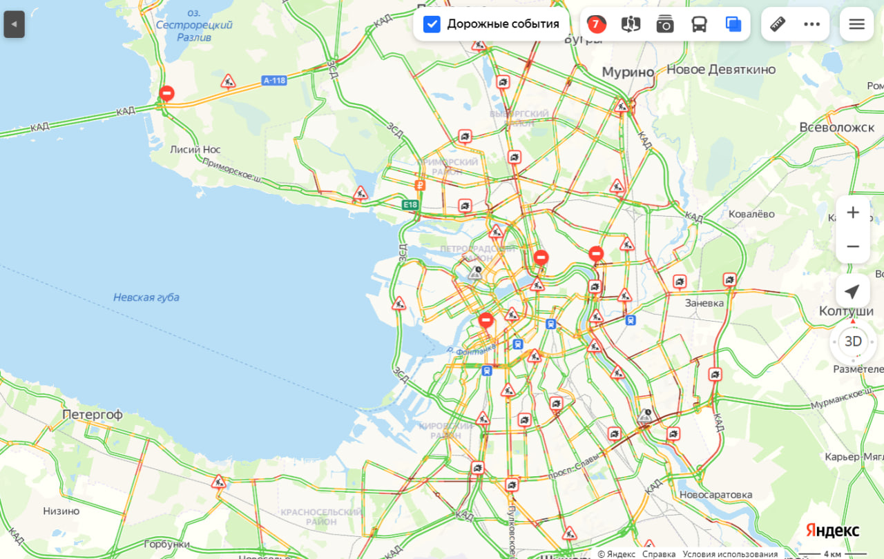 Аномальные пробки в санкт петербурге