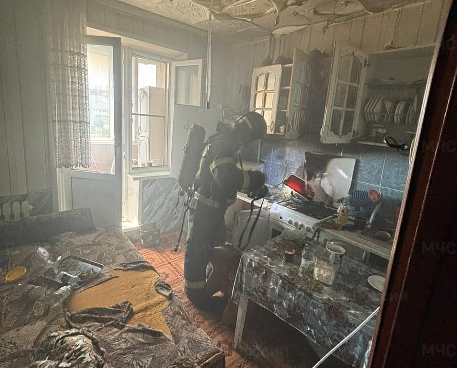 При пожаре в городе Собинка пострадала женщина