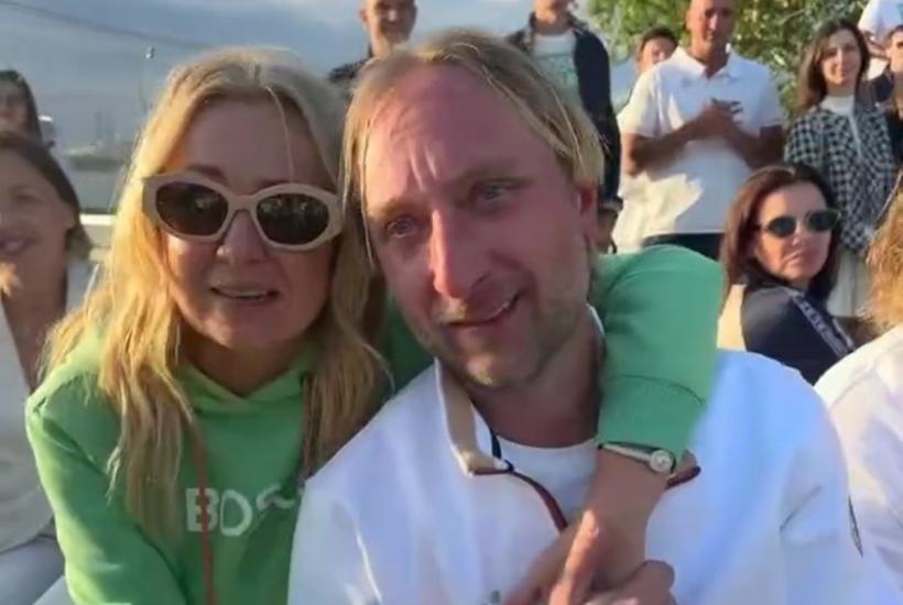 Продюсер Яна Рудковская и фигурист Евгений Плющенко