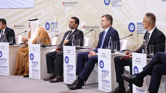 Александр Новак на площадке Петербургского международного экономического форума выступил на панельной сессии «Мировой рынок ТЭК в поисках баланса между интересами производителей и потребителей»