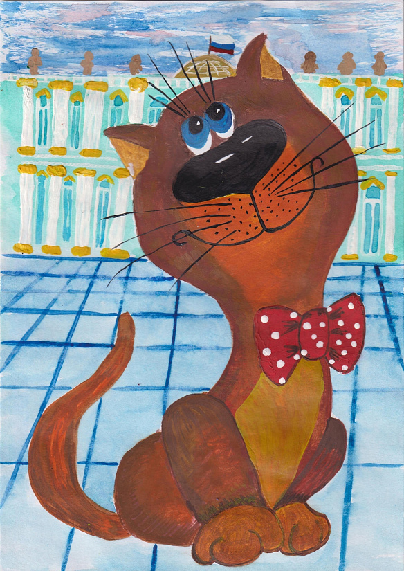 Портрет эрмитажного кота конкурс рисунков школьников