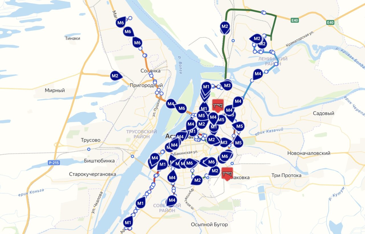 Схема движения автобусов в астрахани