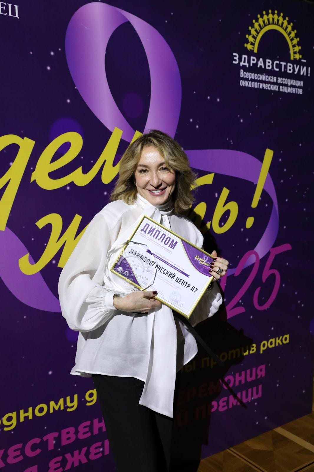 Маммологический центр L7 стал двукратным лауреатом премии «Будем жить!»