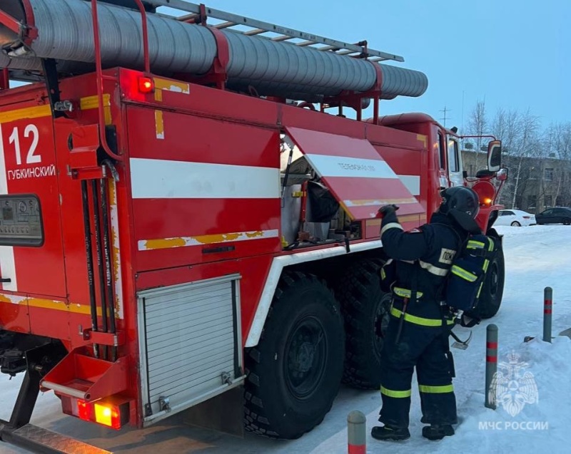 В городе Губкинский в Центре единоборств «Северный характер» прошло пожарно-тактическое занятие