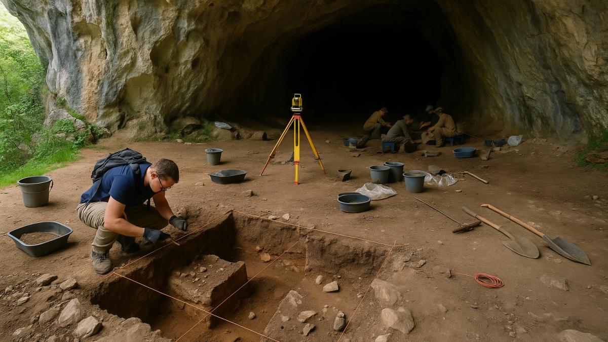 Археологические раскопки в гроте Ахцу