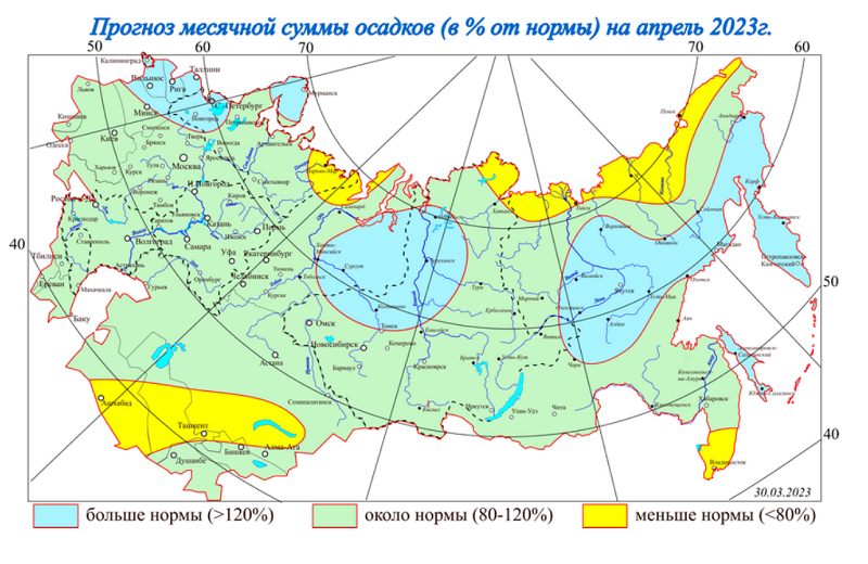 Количество осадков тихого