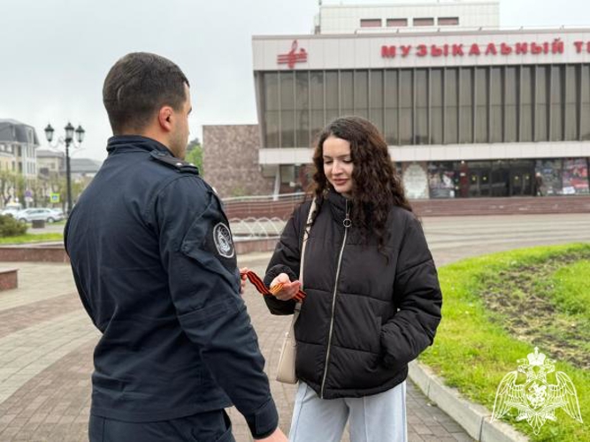 Росгвардейцы рассказали о значении Георгиевской ленты жителям Кабардино-Балкарии
