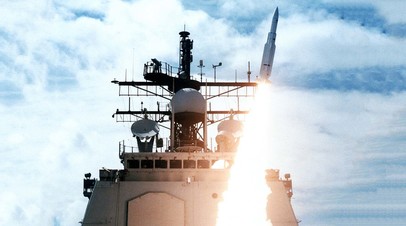 Пуск ракеты с крейсера «Винсенс»
