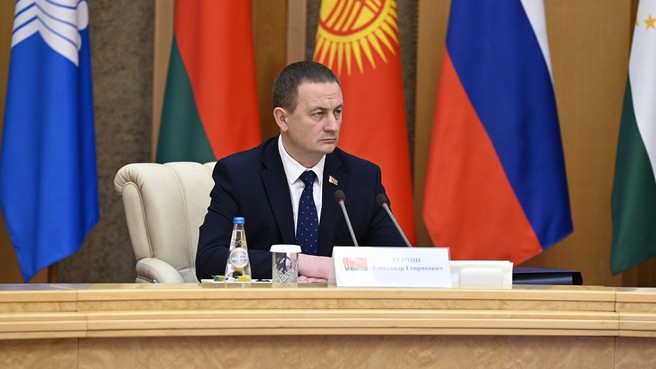 Премьер-министр Белоруссии Александр Турчин на заседании Совета глав правительств СНГ в узком составе