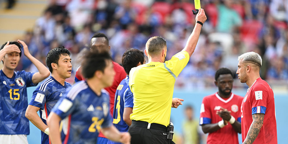 Япония — Коста-Рика — 0:0: костариканец Кальво на 70-й минуте получил желтую карточку в матче ЧМ-2022