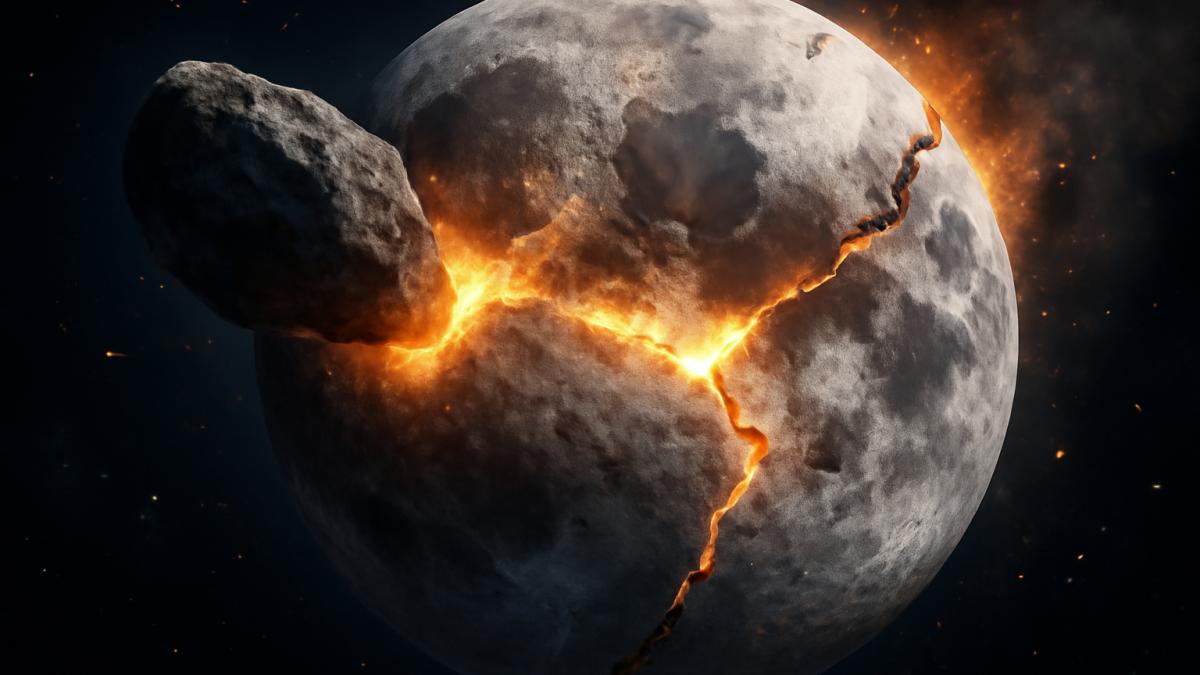 Астероидный удар по Луне