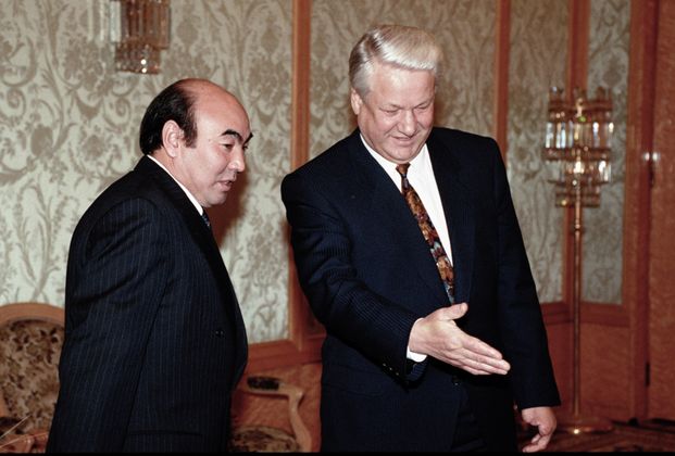 Аскар Акаев и Борис Ельцин