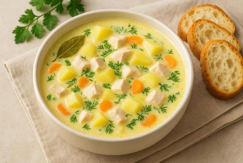 Сырный суп по-французски с курицей