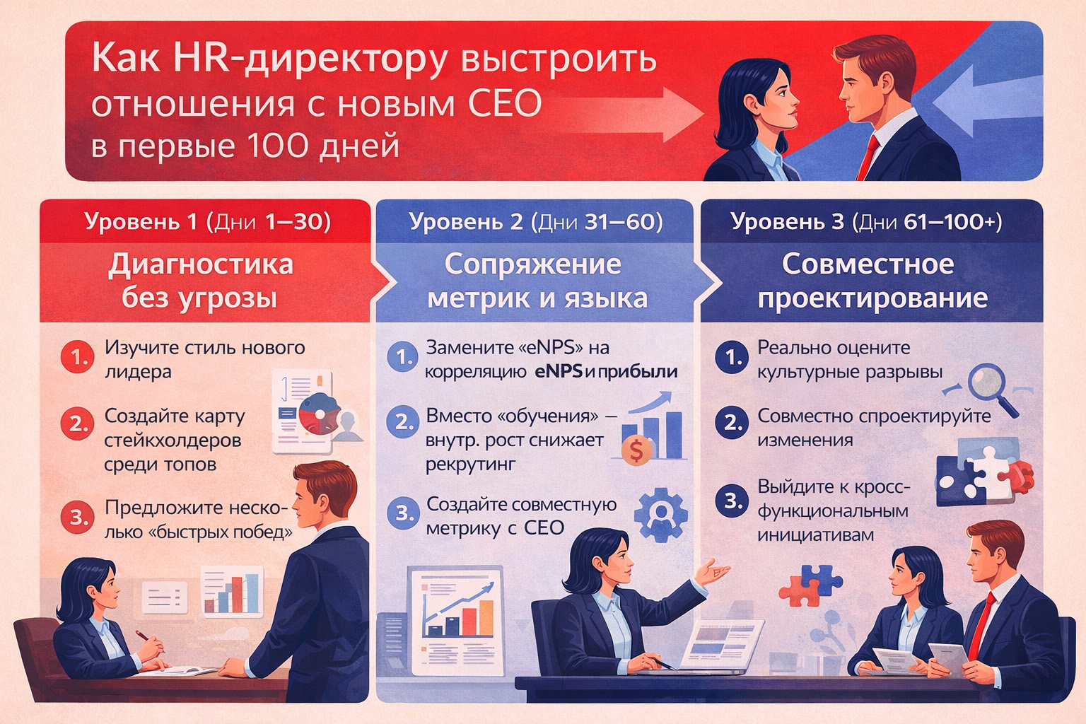 HR-директор и новый CEO: как стать стратегическими партнерами за 100 дней