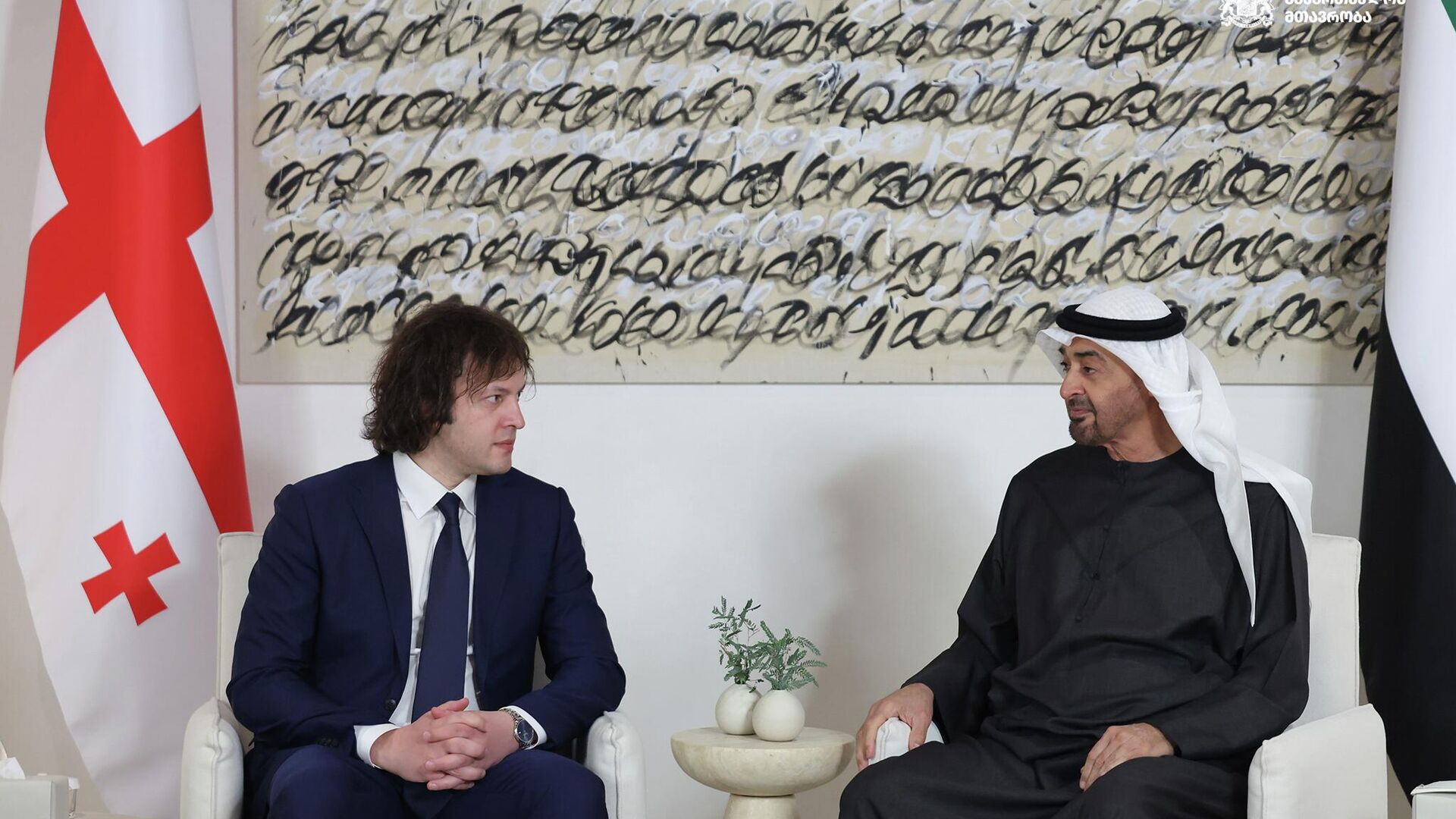 В Абу-Даби премьер-министр Грузии Ираклий Кобахидзе встретился с президентом ОАЭ, шейхом Мухаммадом ибн Заидом Аль Нахайяном - Sputnik Грузия, 1920, 14.01.2026