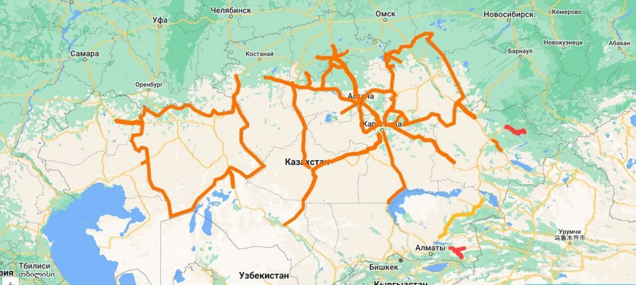 Карта закрытых дорог казавтожол