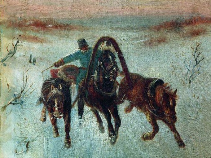 Николай Сверчков. Ямщик на тройке (фрагмент)