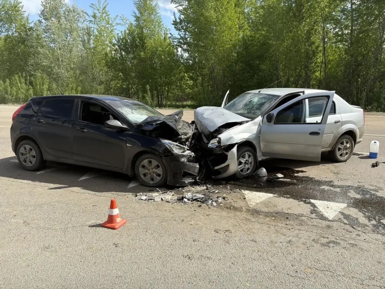 На месте аварии. Фото: УМВД России по Оренбургской области