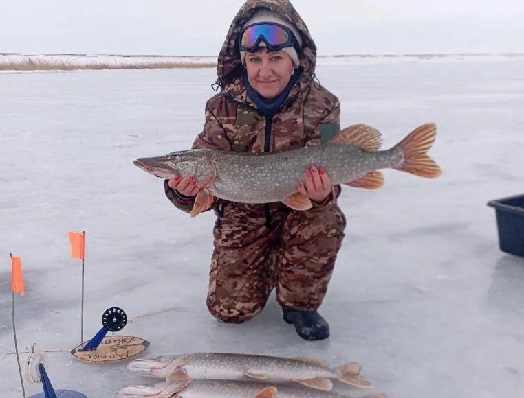 Саратовская рыбачка показала зимние уловы