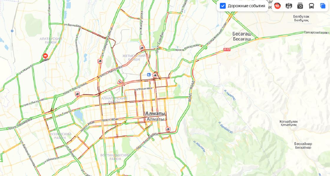 Пробки в алматы сейчас