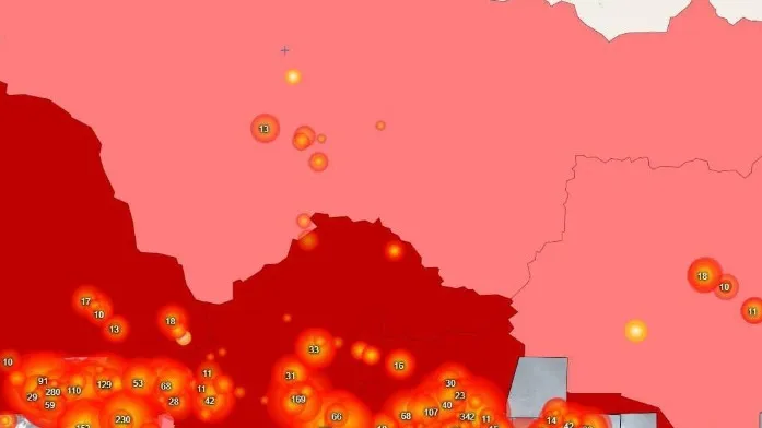 Интерактивная карта пожаров в тюмени