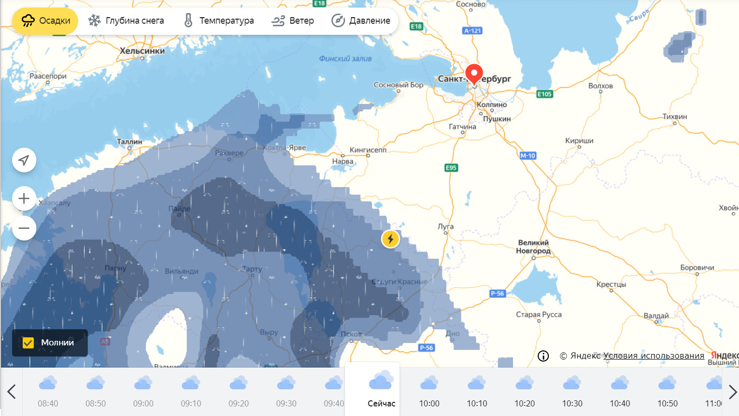 Карта погоды петербург