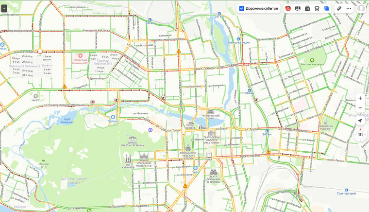 Карта екатеринбурга где пробки