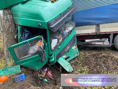 В Тейковском районе МАЗ слетел в кювет