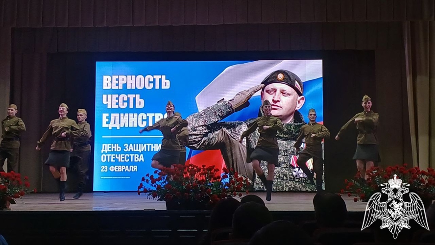 В Карачаево-Черкесии росгвардейцы приняли участие в торжествах ко Дню защитника Отечества