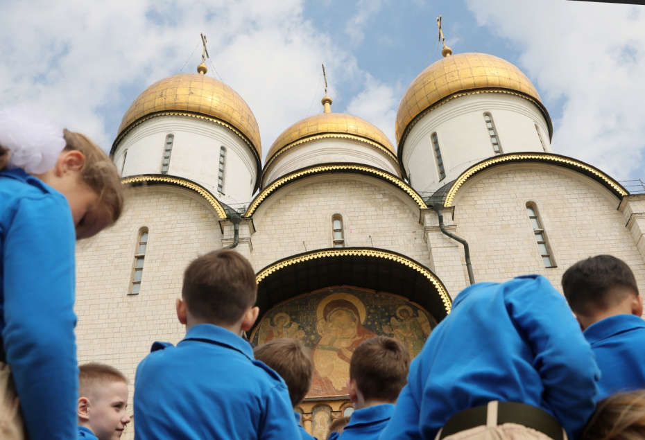 Церемония приведения к торжественным клятвам кадет и юнармейцев ФСО РФ