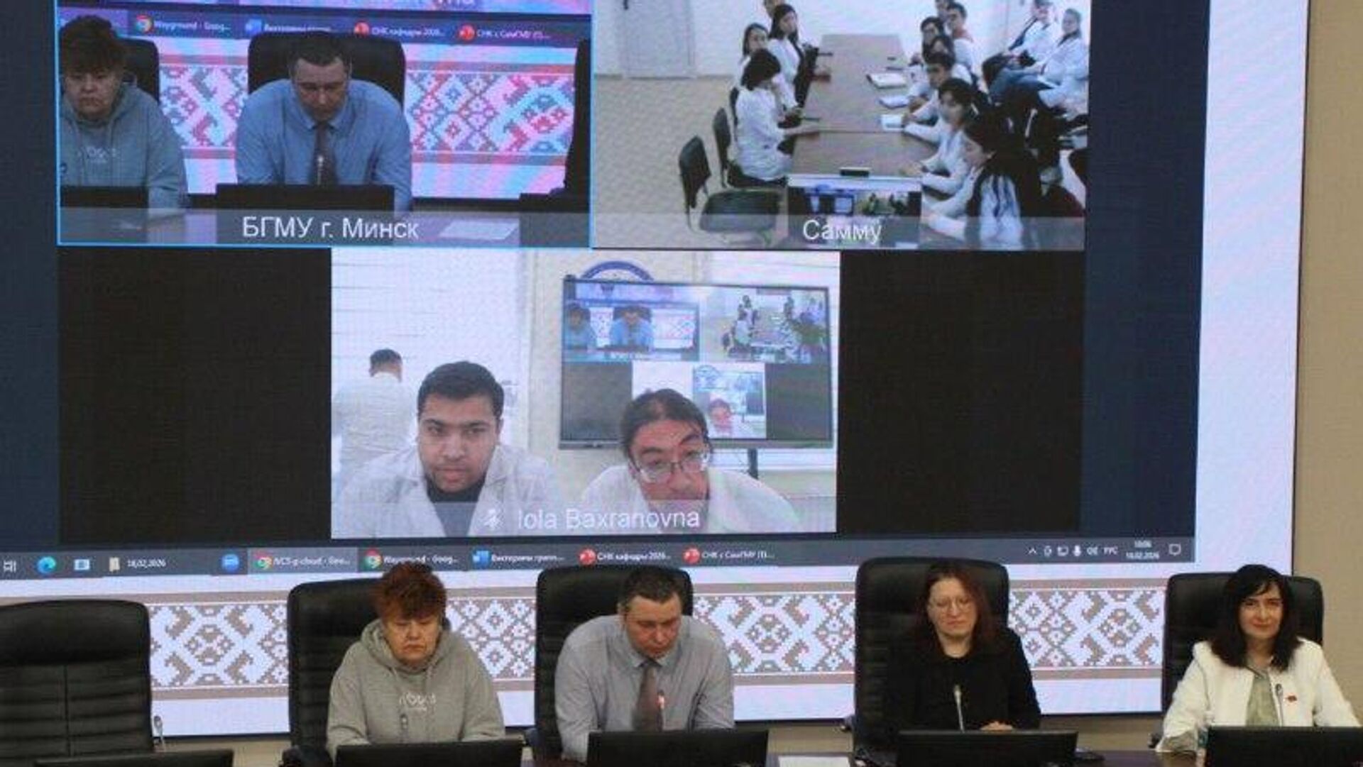 ‍Студенты-медики Самарканда и Беларуси обсудили аэрозольные инфекции и провели интеллектуальный поединок - Sputnik Узбекистан, 1920, 24.02.2026