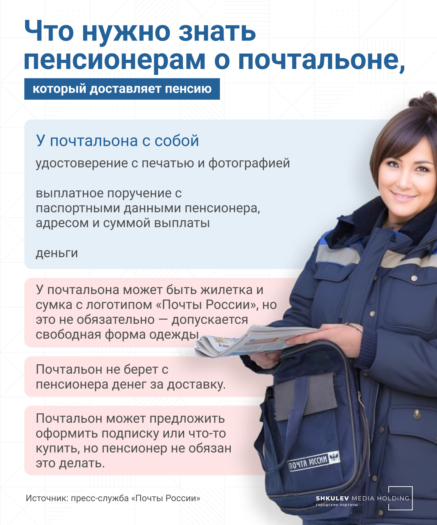 У почтальона при себе обязательно должно быть удостоверение
