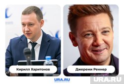 Директор департамента внутренней политики ХМАО Кирилл Харитонов и актер Джереми Реннер